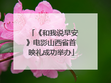《和我说早安》电影山西省首映礼成功举办