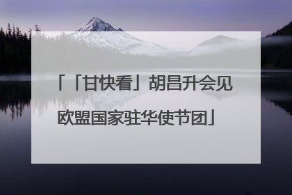 「甘快看」胡昌升会见欧盟国家驻华使节团