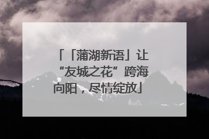 「蒲湖新语」让“友城之花”跨海向阳，尽情绽放