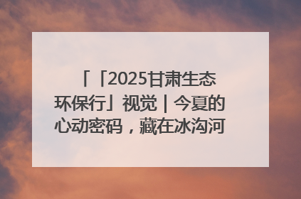 「2025甘肃生态环保行」视觉｜今夏的心动密码，藏在冰沟河的潋滟波光里