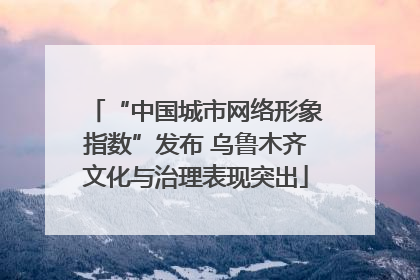 “中国城市网络形象指数”发布 乌鲁木齐文化与治理表现突出