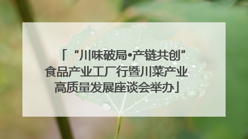 “川味破局•产链共创”食品产业工厂行暨川菜产业高质量发展座谈会举办