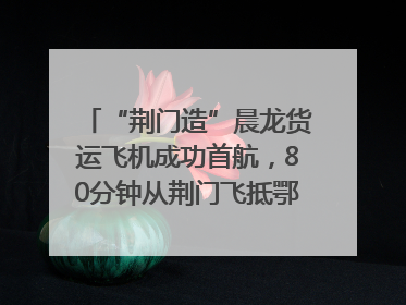 “荆门造”晨龙货运飞机成功首航，80分钟从荆门飞抵鄂州花湖机场