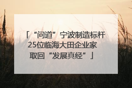 “问道”宁波制造标杆 25位临海大田企业家取回“发展真经”