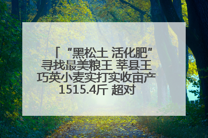 “黑松土 活化肥”寻找最美粮王 莘县王巧英小麦实打实收亩产1515.4斤 超对照田144斤！
