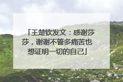 王楚钦发文：感谢莎莎，谢谢不管多痛苦也想证明一切的自己