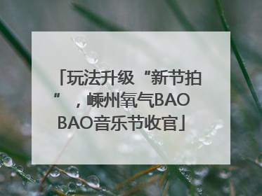 玩法升级“新节拍”，嵊州氧气BAOBAO音乐节收官