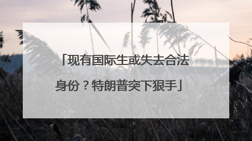 现有国际生或失去合法身份？特朗普突下狠手