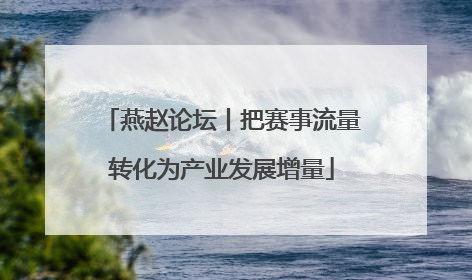 燕赵论坛丨把赛事流量转化为产业发展增量