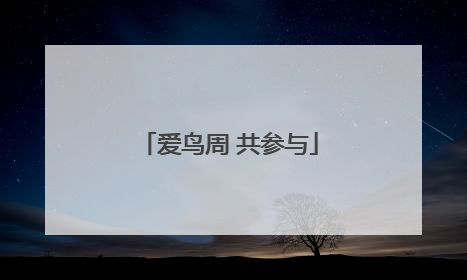 爱鸟周 共参与