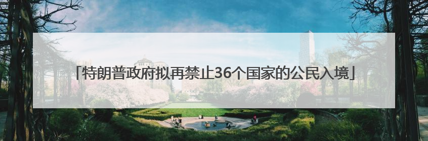 特朗普政府拟再禁止36个国家的公民入境