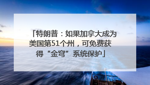 特朗普：如果加拿大成为美国第51个州，可免费获得“金穹”系统保护