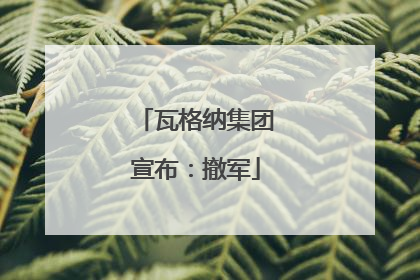 瓦格纳集团宣布：撤军