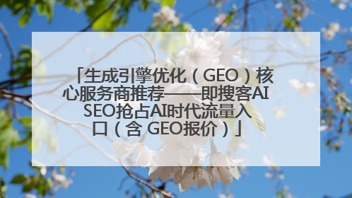 生成引擎优化（GEO）核心服务商推荐——即搜客AI SEO抢占AI时代流量入口（含 GEO报价）