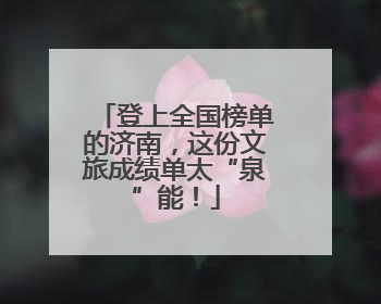 登上全国榜单的济南，这份文旅成绩单太“泉”能！