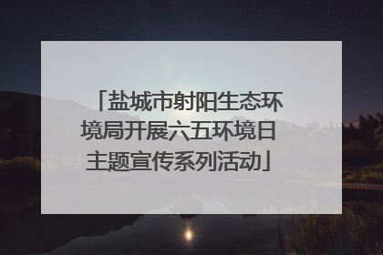 盐城市射阳生态环境局开展六五环境日主题宣传系列活动