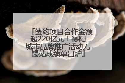 签约项目合作金额超220亿元！德阳城市品牌推广活动无锡站成绩单出炉