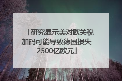 研究显示美对欧关税加码可能导致德国损失2500亿欧元