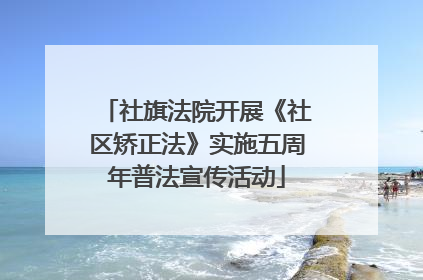 社旗法院开展《社区矫正法》实施五周年普法宣传活动
