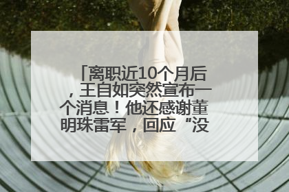 离职近10个月后，王自如突然宣布一个消息！他还感谢董明珠雷军，回应“没看过格力工资条”：真的不那么重要！