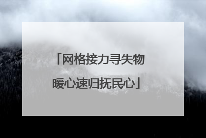 网格接力寻失物 暖心速归抚民心