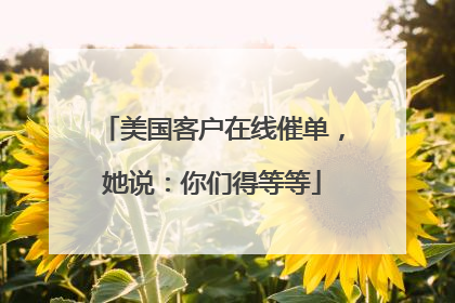 美国客户在线催单，她说：你们得等等