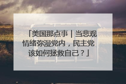 美国那点事｜当悲观情绪弥漫党内，民主党该如何拯救自己？
