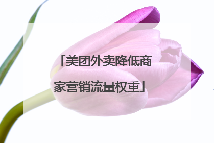 美团外卖降低商家营销流量权重