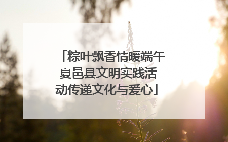 粽叶飘香情暖端午 夏邑县文明实践活动传递文化与爱心