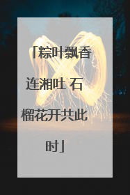 粽叶飘香连湘吐 石榴花开共此时