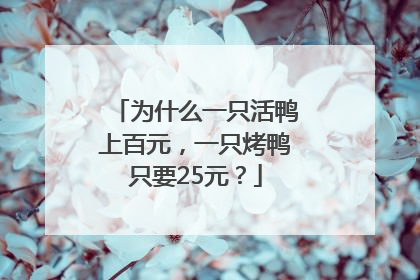 为什么一只活鸭上百元，一只烤鸭只要25元？