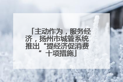 主动作为，服务经济，扬州市城管系统推出“提经济促消费”十项措施
