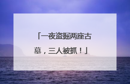 一夜盗掘两座古墓，三人被抓！