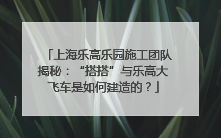 上海乐高乐园施工团队揭秘：“搭搭”与乐高大飞车是如何建造的？