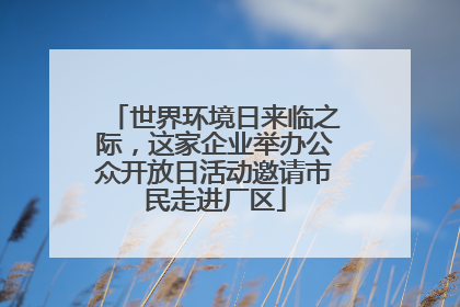 世界环境日来临之际，这家企业举办公众开放日活动邀请市民走进厂区