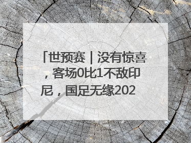 世预赛｜没有惊喜，客场0比1不敌印尼，国足无缘2026年世界杯