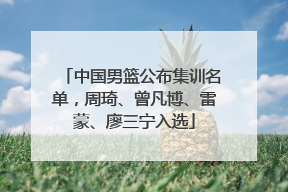 中国男篮公布集训名单，周琦、曾凡博、雷蒙、廖三宁入选
