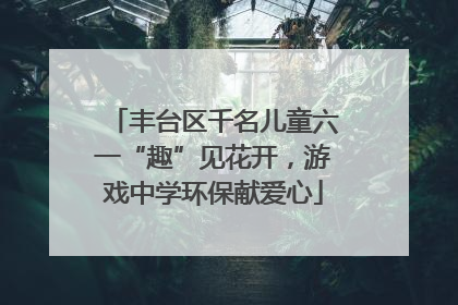 丰台区千名儿童六一“趣”见花开，游戏中学环保献爱心
