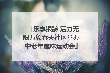 乐享银龄 活力无限万象春天社区举办中老年趣味运动会