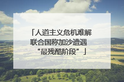 人道主义危机难解 联合国称加沙遭遇“最残酷阶段”