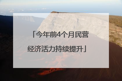 今年前4个月民营经济活力持续提升
