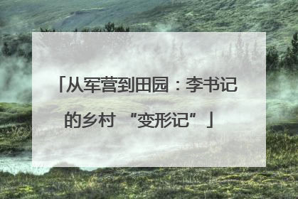 从军营到田园：李书记的乡村 “变形记”
