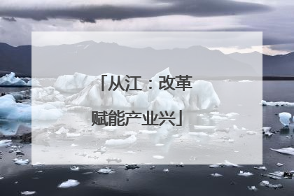 从江：改革赋能产业兴