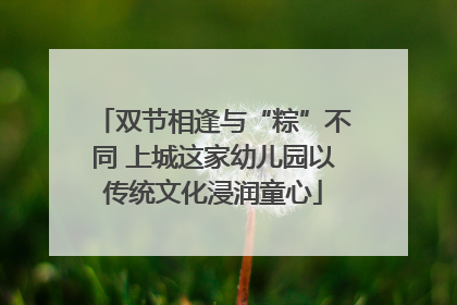 双节相逢与“粽”不同 上城这家幼儿园以传统文化浸润童心