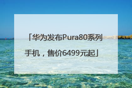 华为发布Pura80系列手机，售价6499元起