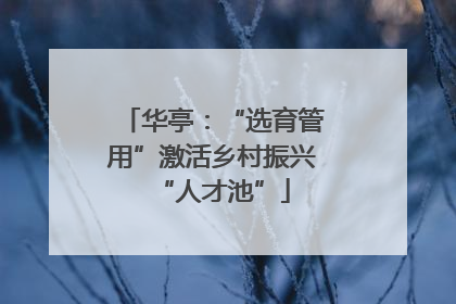 华亭：“选育管用”激活乡村振兴“人才池”