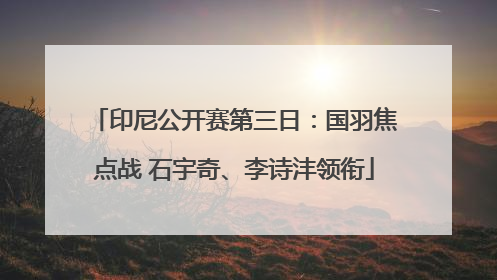 印尼公开赛第三日：国羽焦点战 石宇奇、李诗沣领衔