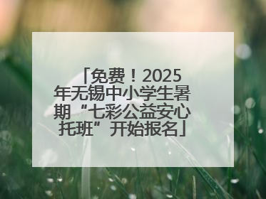 免费！2025年无锡中小学生暑期“七彩公益安心托班”开始报名