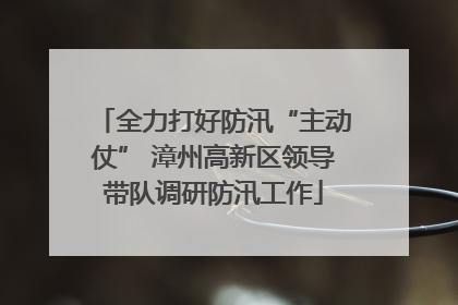 全力打好防汛“主动仗” 漳州高新区领导带队调研防汛工作