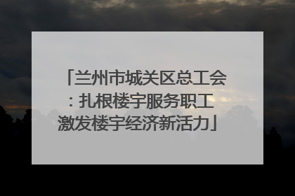 兰州市城关区总工会：扎根楼宇服务职工 激发楼宇经济新活力